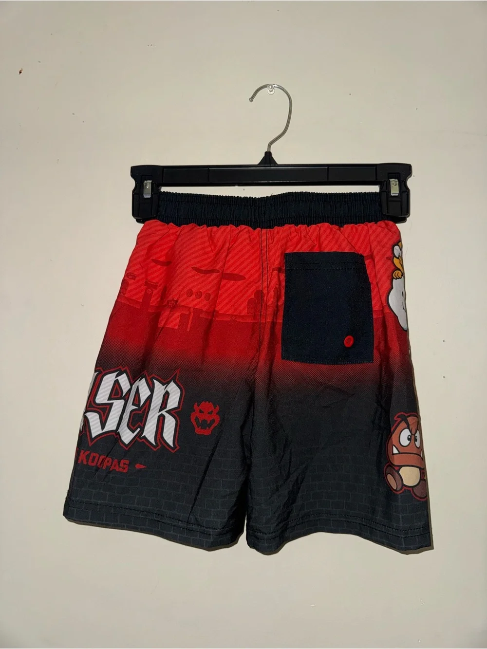 ‼️SALE‼️ Super Mario Boys' Red & Black Bowser Swim trunks